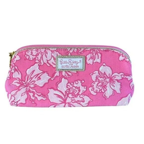 Lilly Pulitzer for Estee Lauder Pink Floral Travel Make-up Bag Pouch - Picture 1 of 3